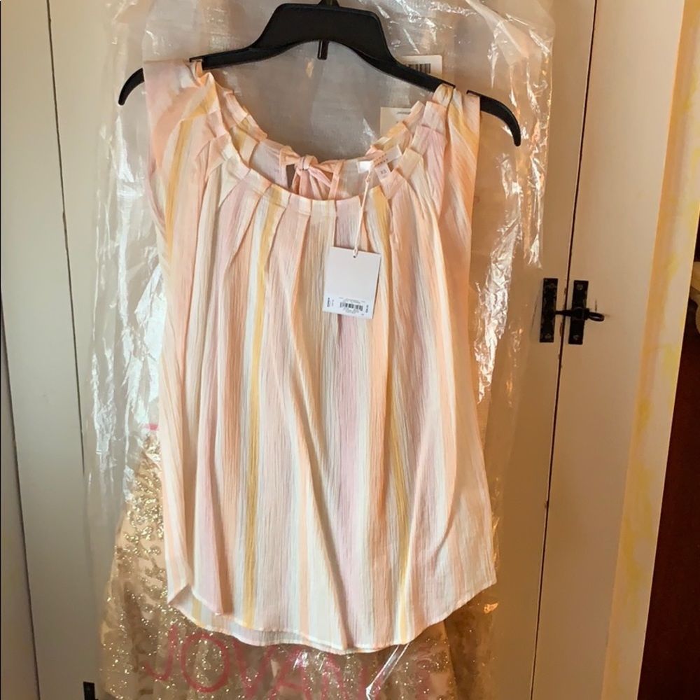 LC Lauren Conrad Short Sleeve Striped Shirt